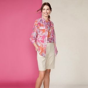 Chico's Natural Linen Lurex Shorts 0.5 (6)